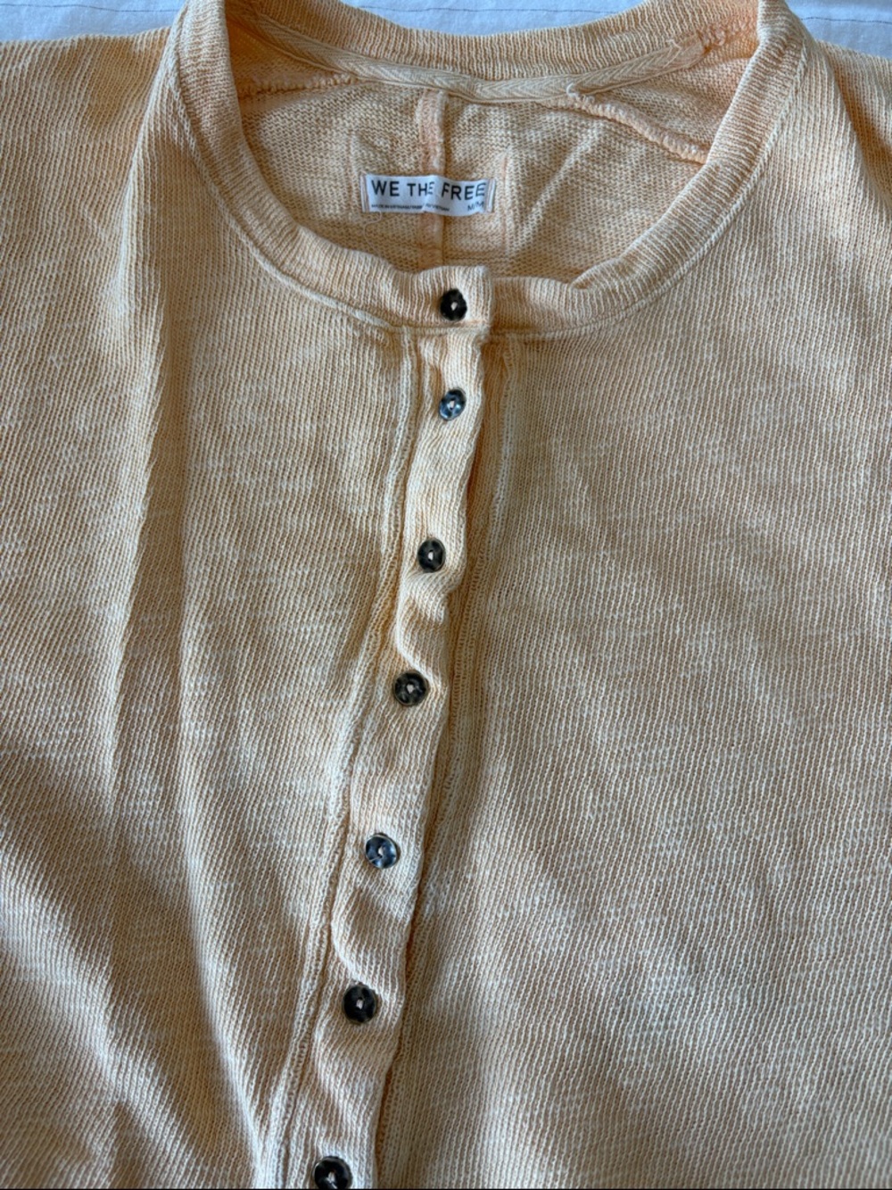We The Free Cropped Peach Button-Front Top - Picture 4 of 4